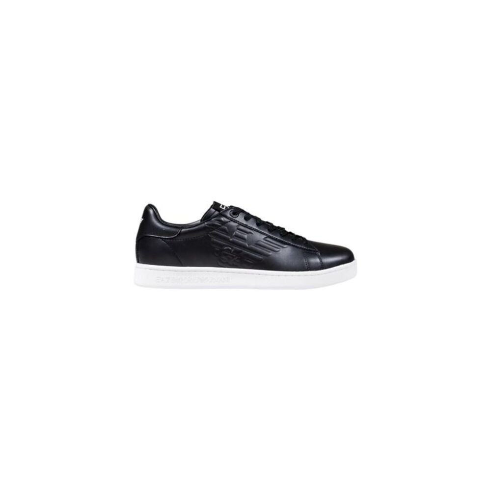 EA7 Emporio Armani Black Leather Men's Sneakers